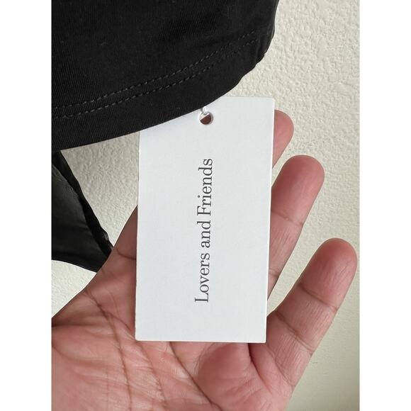 Lovers & Friends Sofi Top Blouse Sheer Sweetheart bow Black Size Medium NEW - Picture 6 of 7